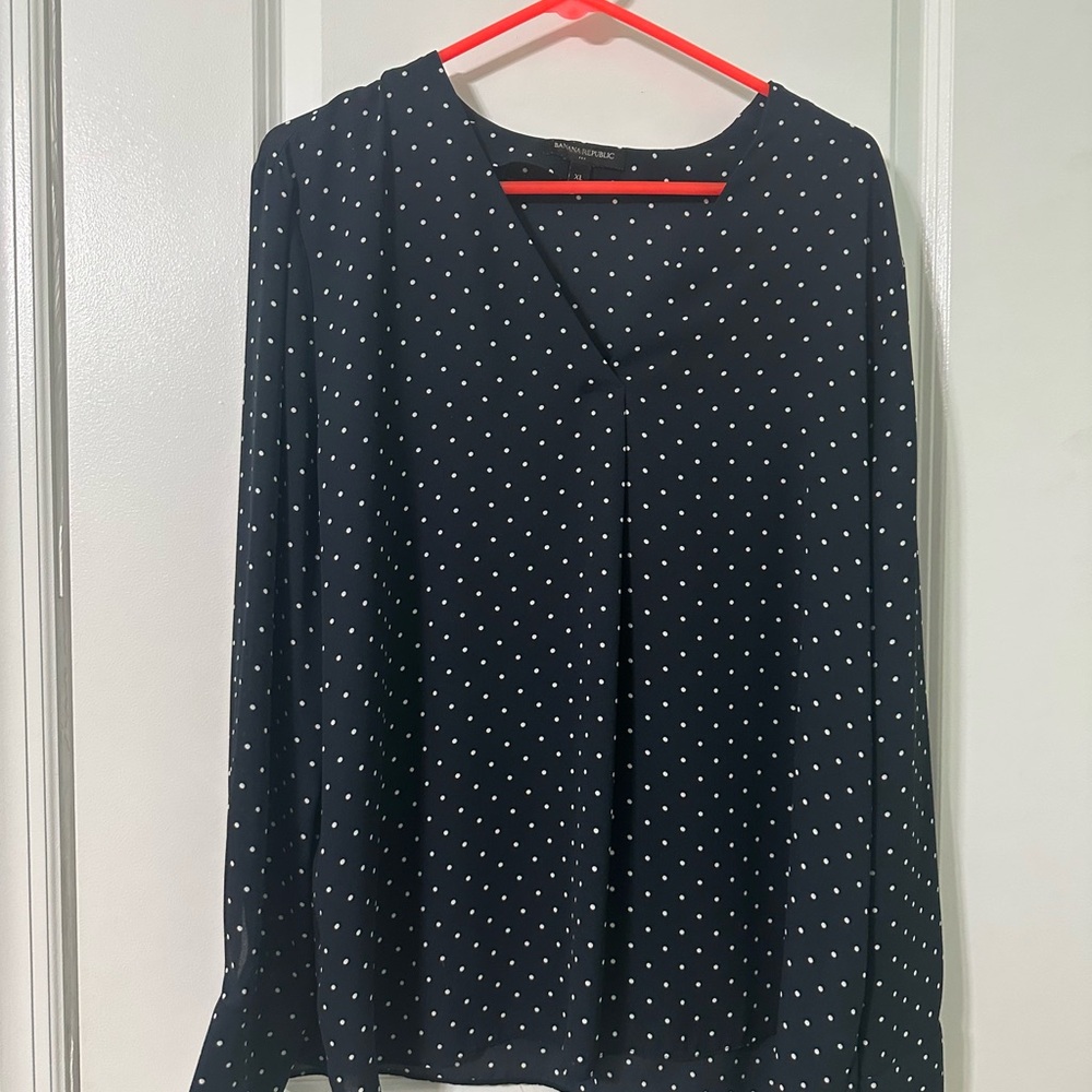 Banana Republic Black and White Polka Dot Blouse
